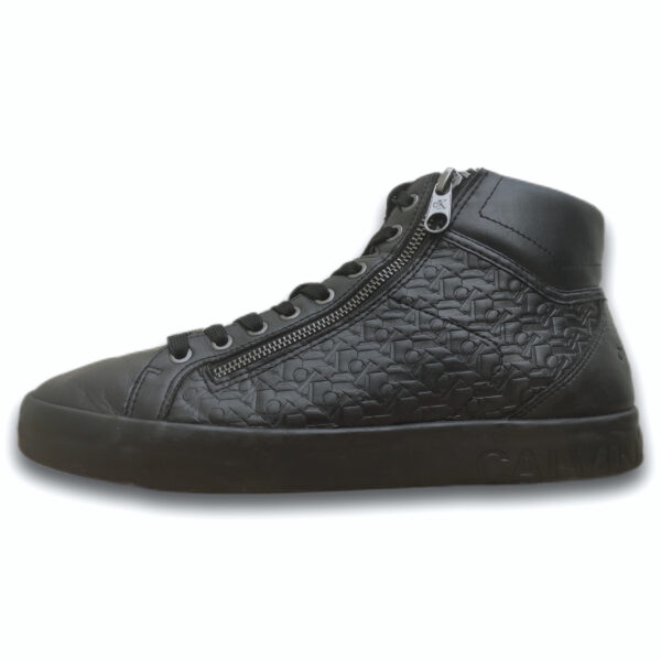 Calvin Klein Men Printed Leather Mid-top Sneakers - Image 2