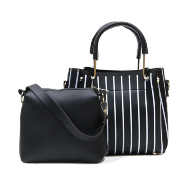 Elegent Printed Black Ladies Handbag