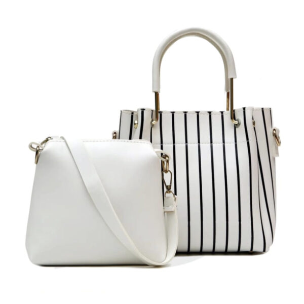 Elegent Printed White Ladies Handbag